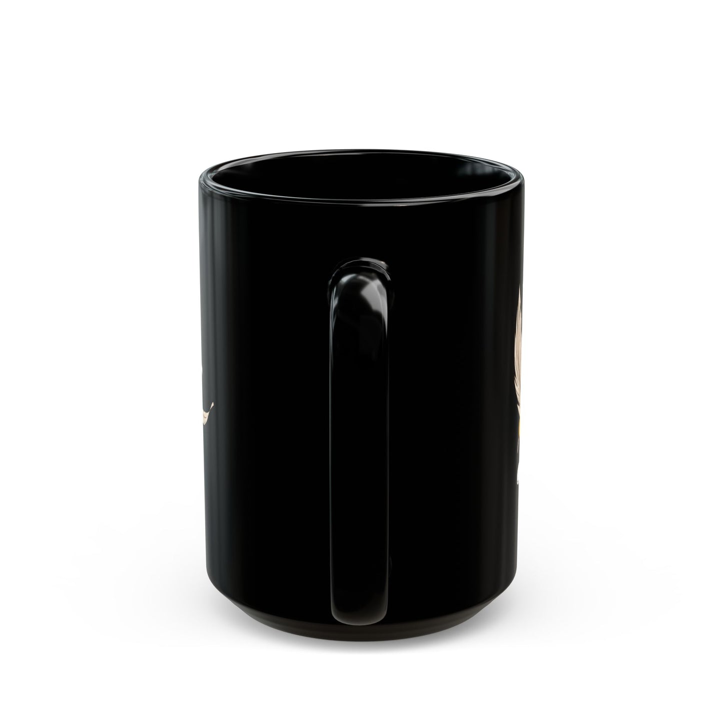 Ler Black Mug with Feather Design - 11oz & 15oz Options