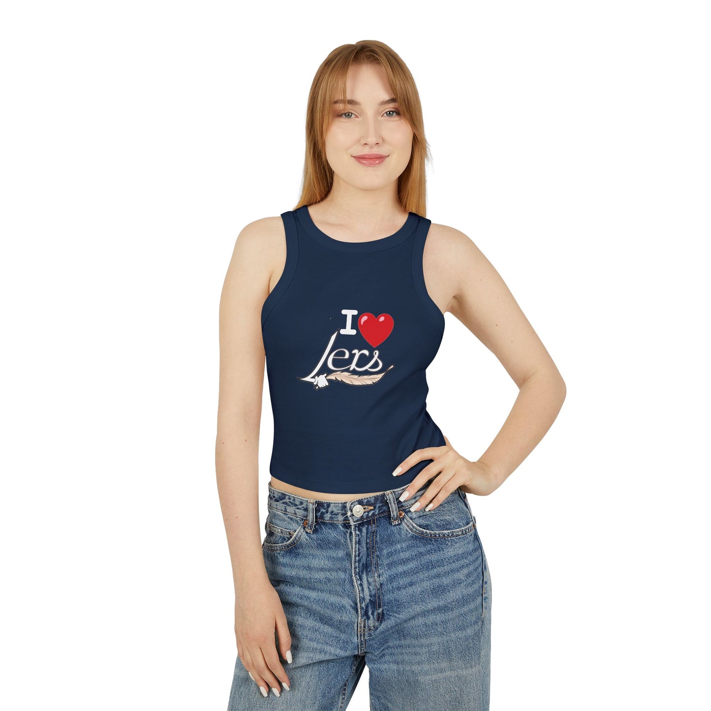 I Heart Lers Women's Micro Rib Racer Tank Top