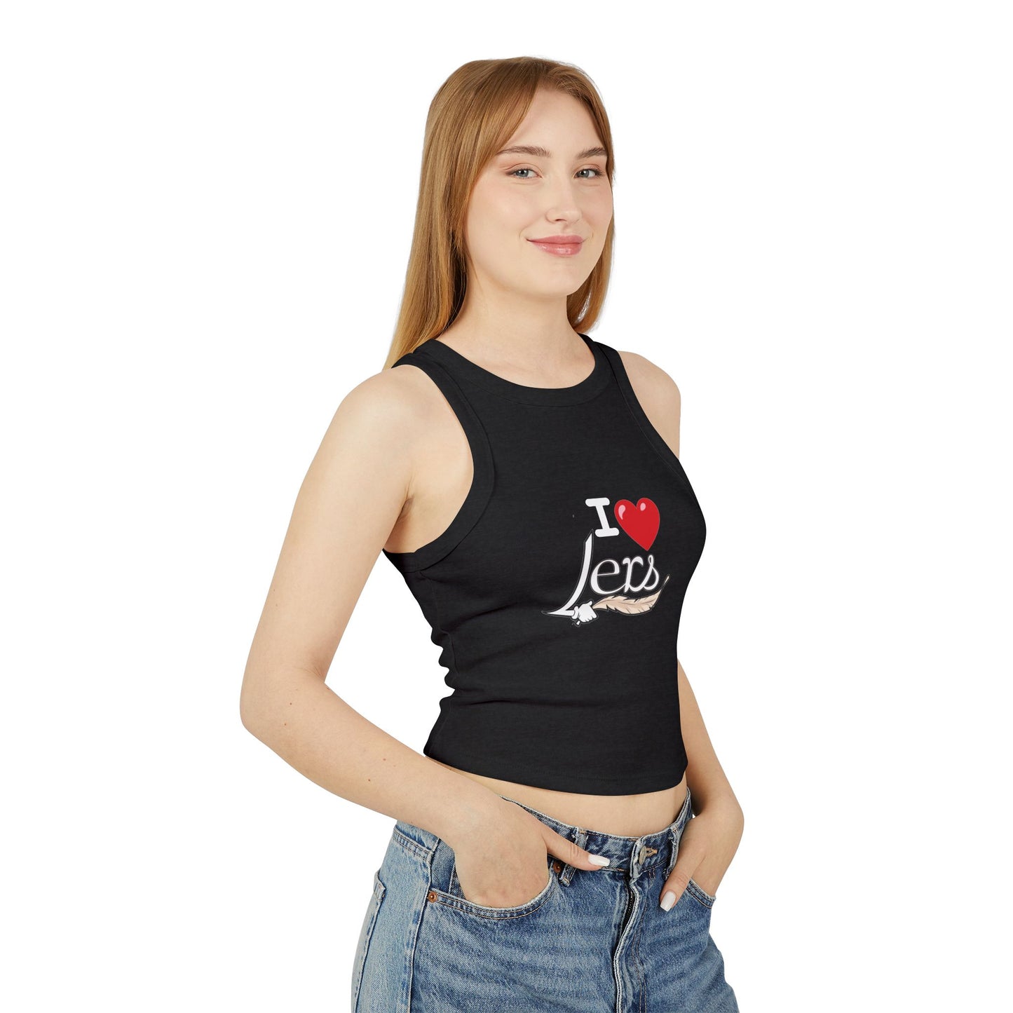 I Heart Lers Women's Micro Rib Racer Tank Top