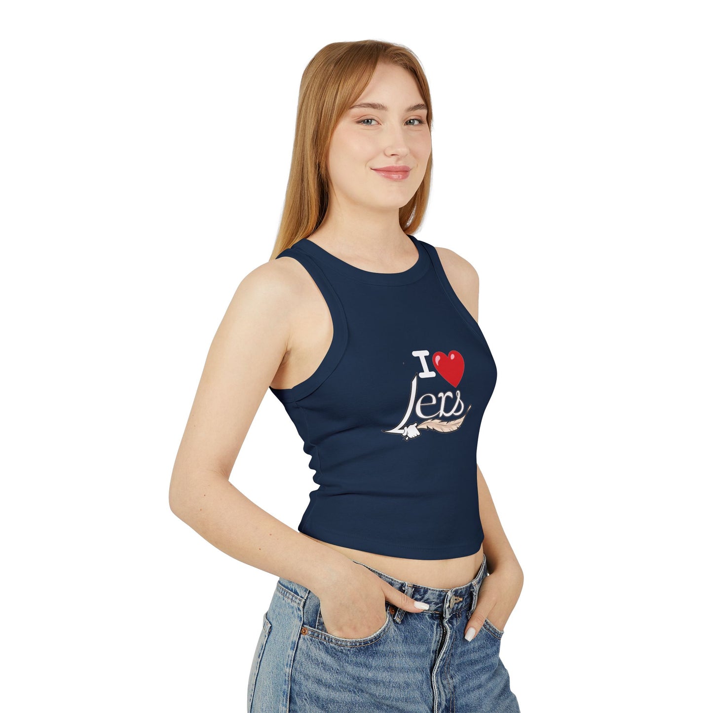 I Heart Lers Women's Micro Rib Racer Tank Top